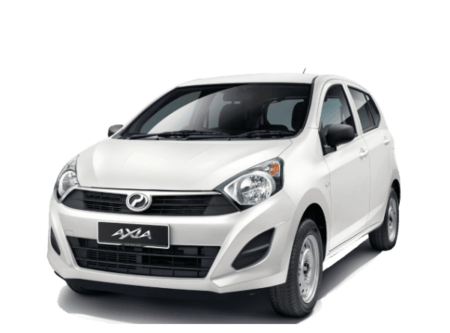 Get the Best Value with Low Cost Car Rental | Efficient White Perodua Axia for Economy Car Rental Needs.