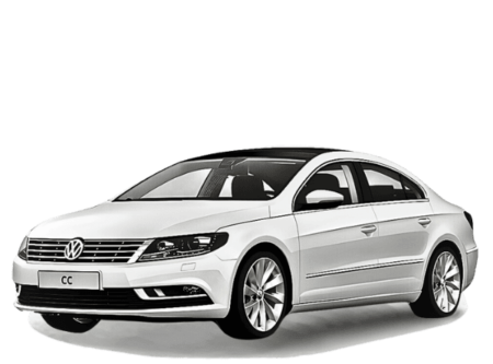 Premium Luxury Car Rental Option | Sophisticated White Volkswagen CC, Ideal for One-Way Car Rental Services.