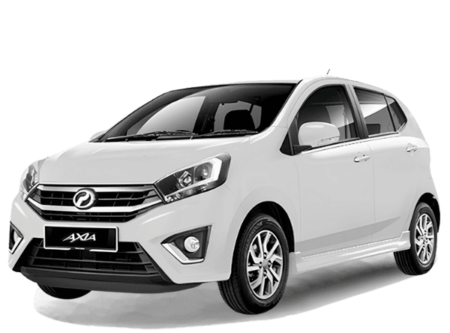 Economical A Week Car Rental | Sleek White Perodua Axia