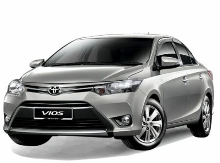 Experience premium comfort with our Toyota Car Rental | Elegant Grey Toyota Vios, an ideal choice for those looking to Rent a Car for city commuting or leisure travel, offering spacious interiors and smooth performance.