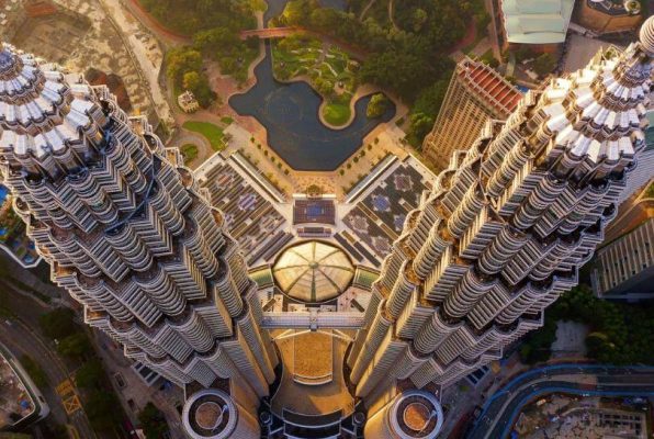 The view of Petronas Towers from the top